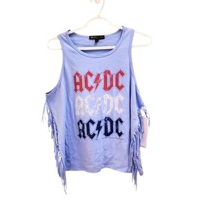 Graphic Fringe Tank Top Rock‎ Band Tee XL